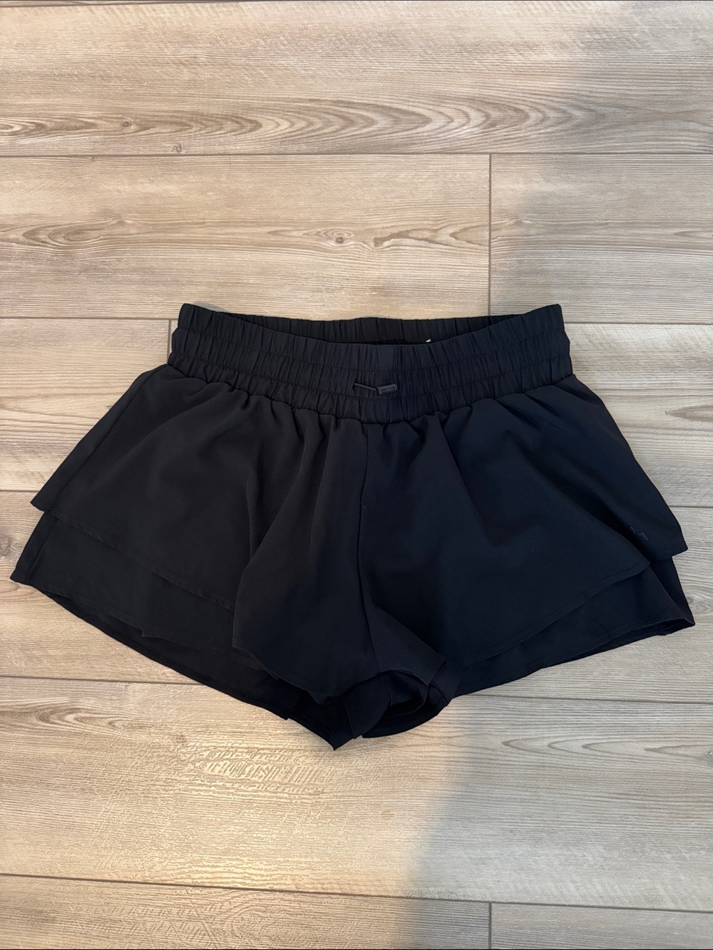 JoyLab Black Layered Athletic Shorts with Elastic Waist